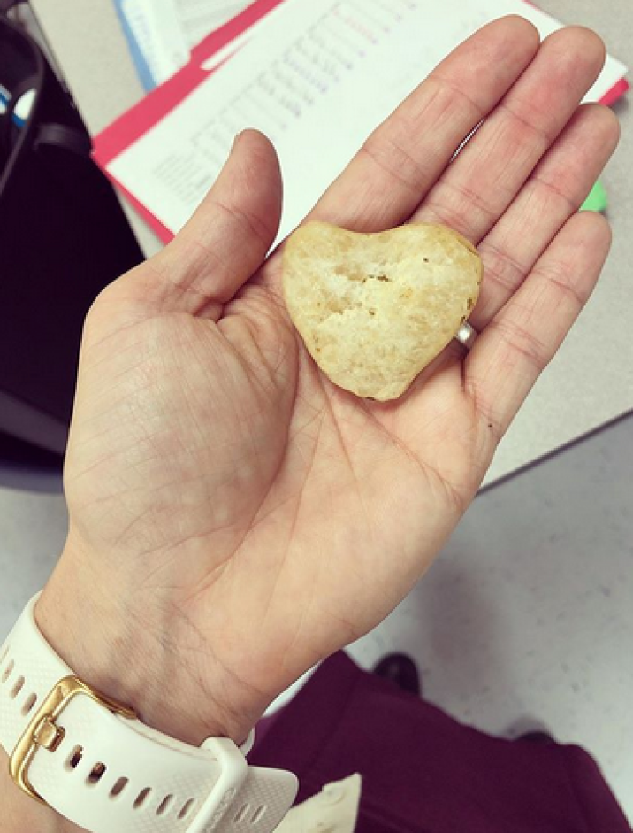 Heart Rock found at school in the parking lot